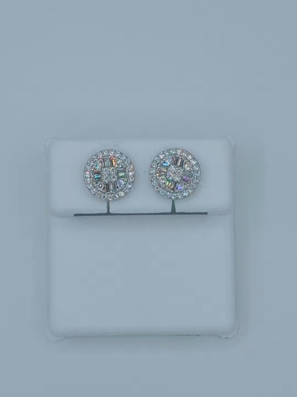 VVS Moissanite Halo Stud Earrings 0.71 CT
